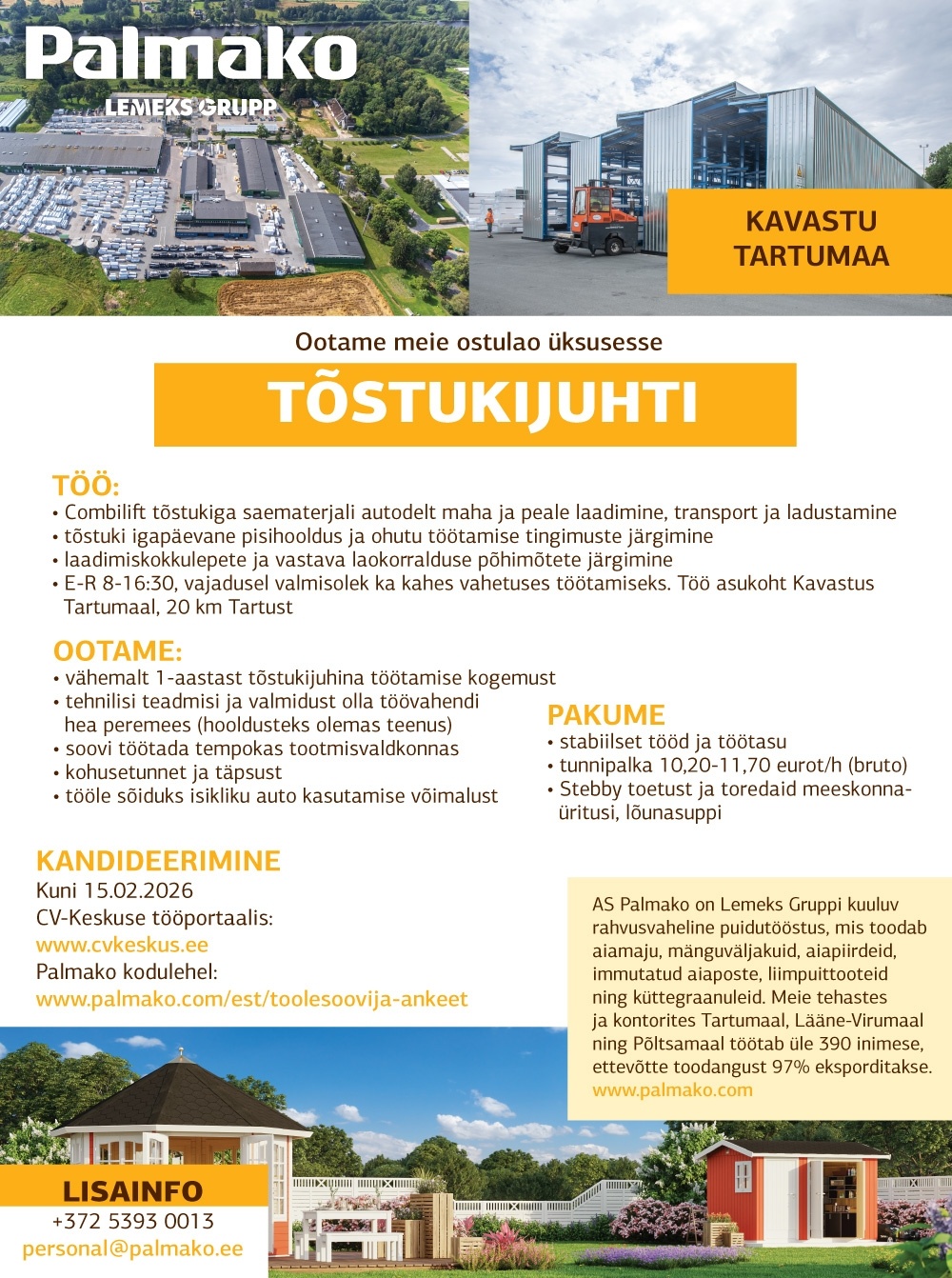 Palmako AS Tõstukijuht