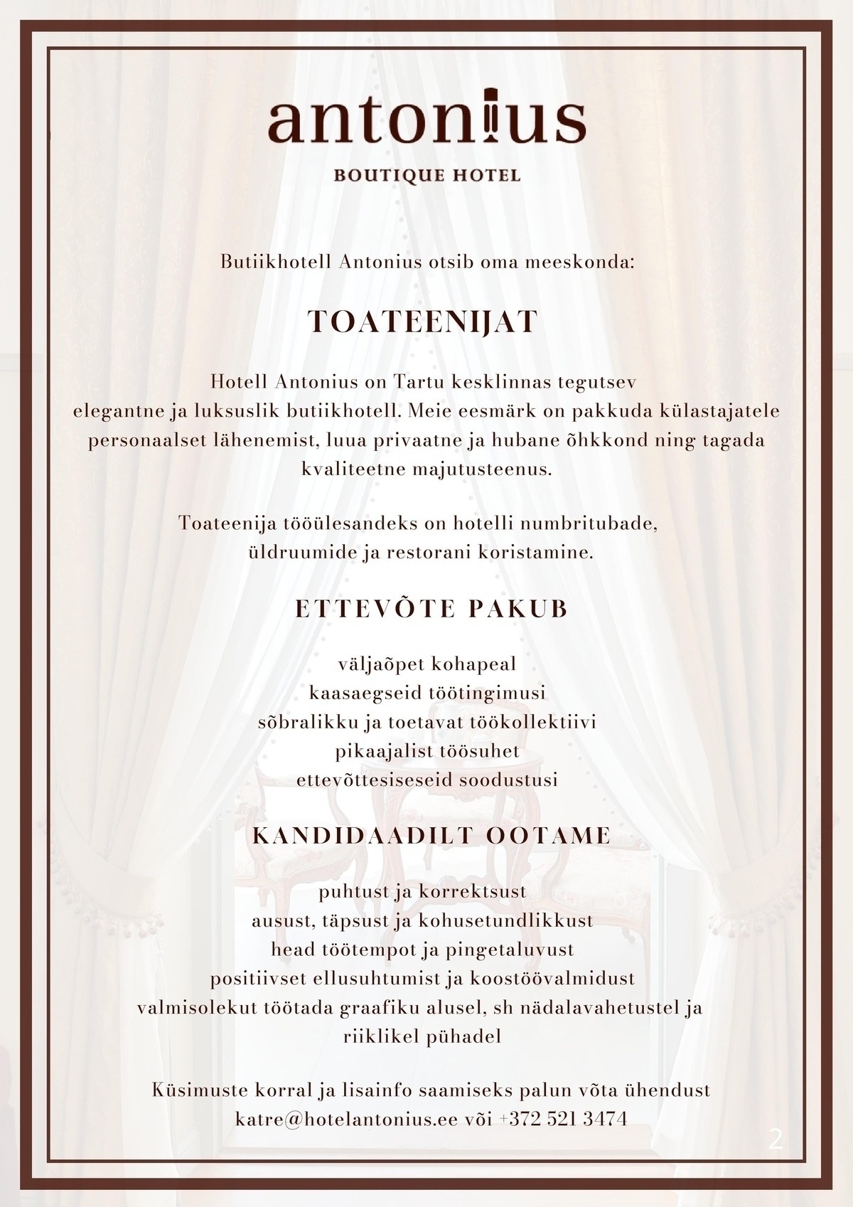 Hotell Antonius OÜ Toateenija