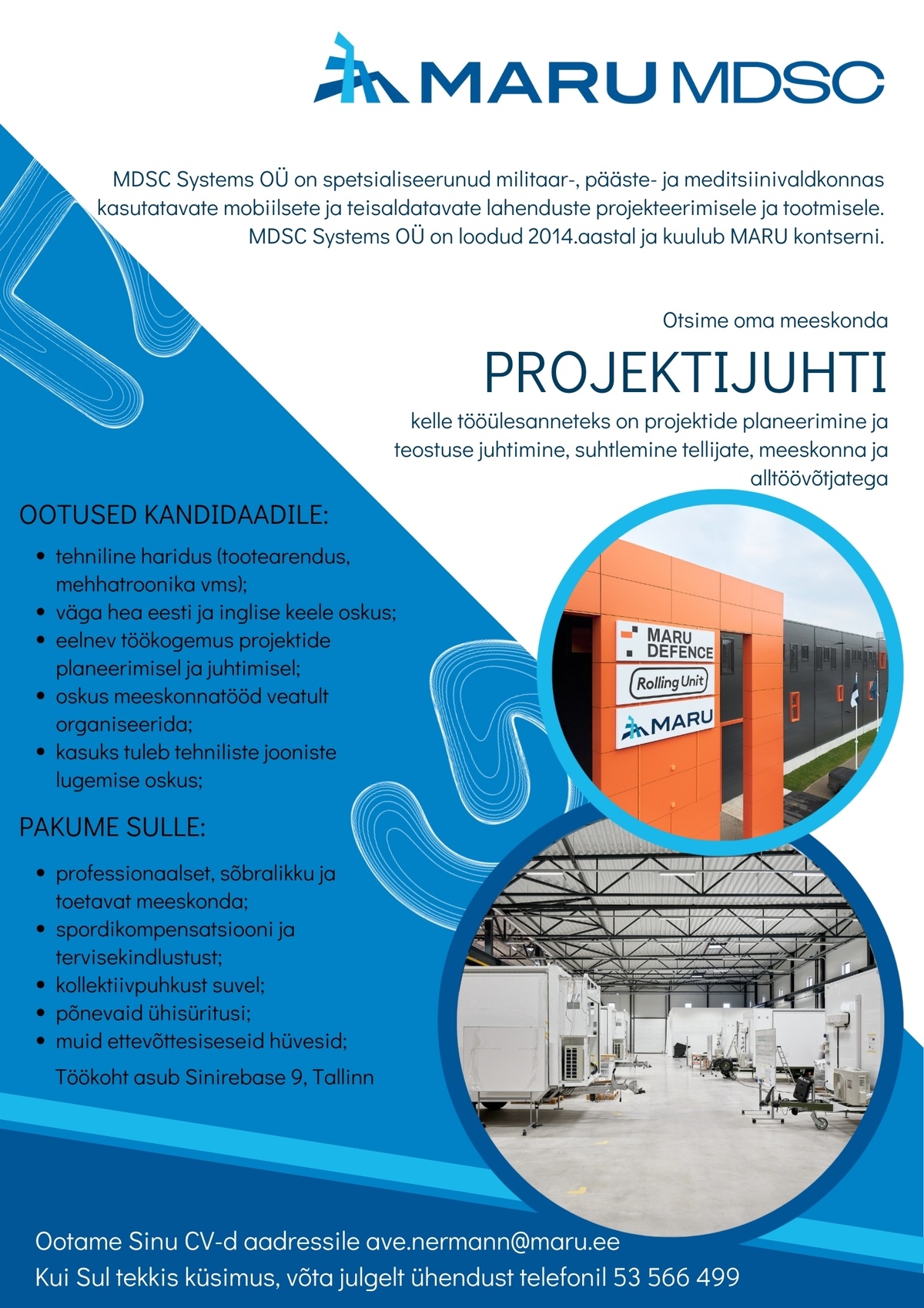 MDSC SYSTEMS OÜ PROJEKTIJUHT