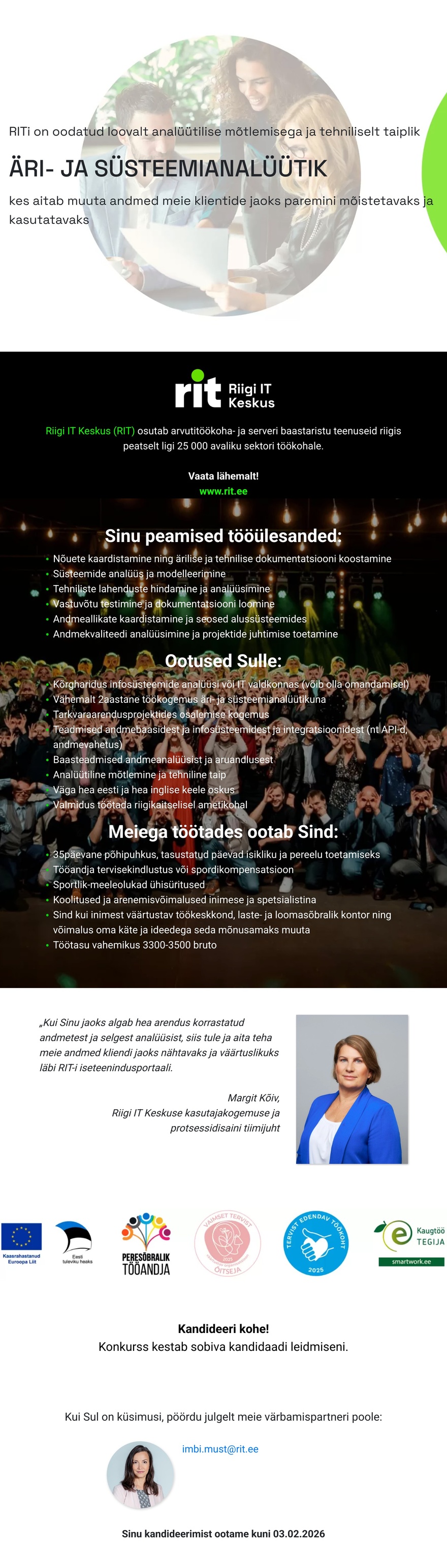 Riigi IT Keskus Äri- ja süsteemianalüütik