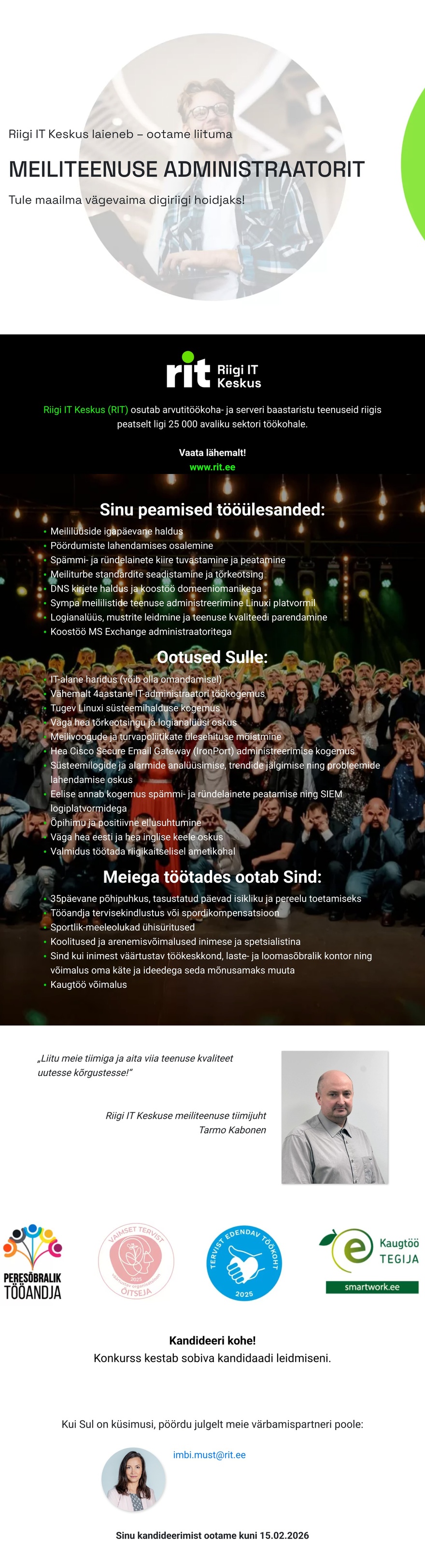 Riigi IT Keskus Meiliteenuse administraator