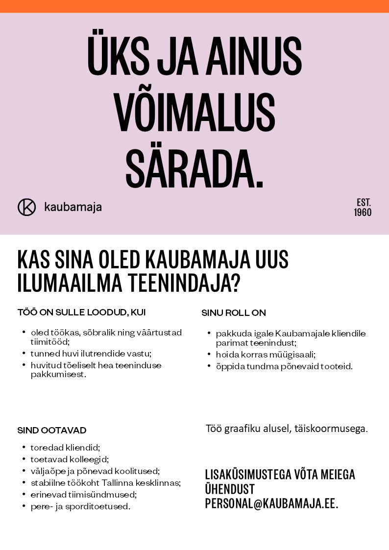 Kaubamaja Ilumaailma teenindaja