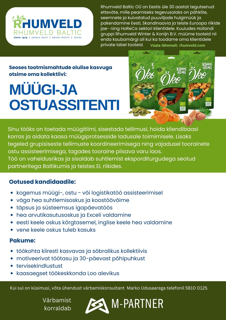 M-Partner HR Müügi- ja ostuassistent