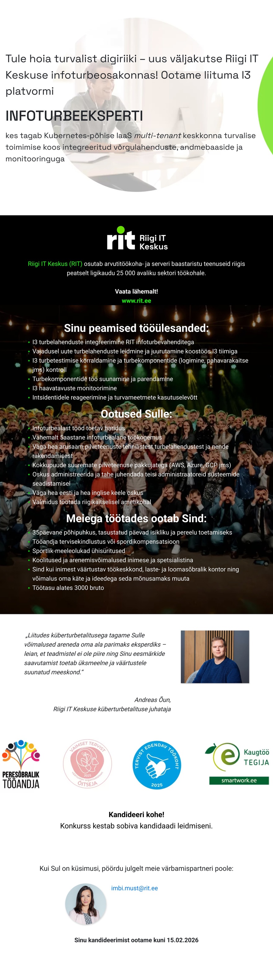 Riigi IT Keskus Infoturbeekspert