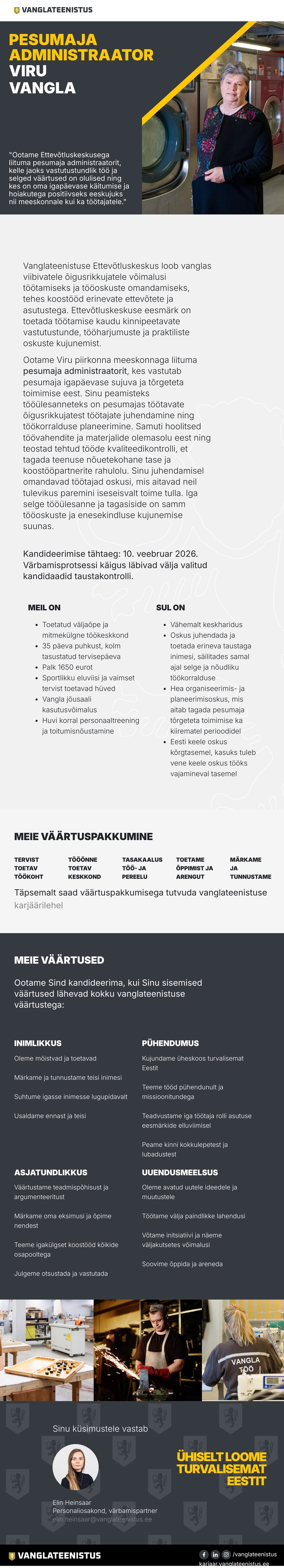 Vanglateenistus Pesumaja administraator