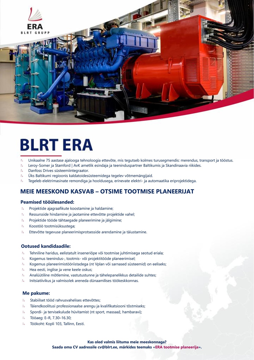 BLRT Era Tootmise planeerija