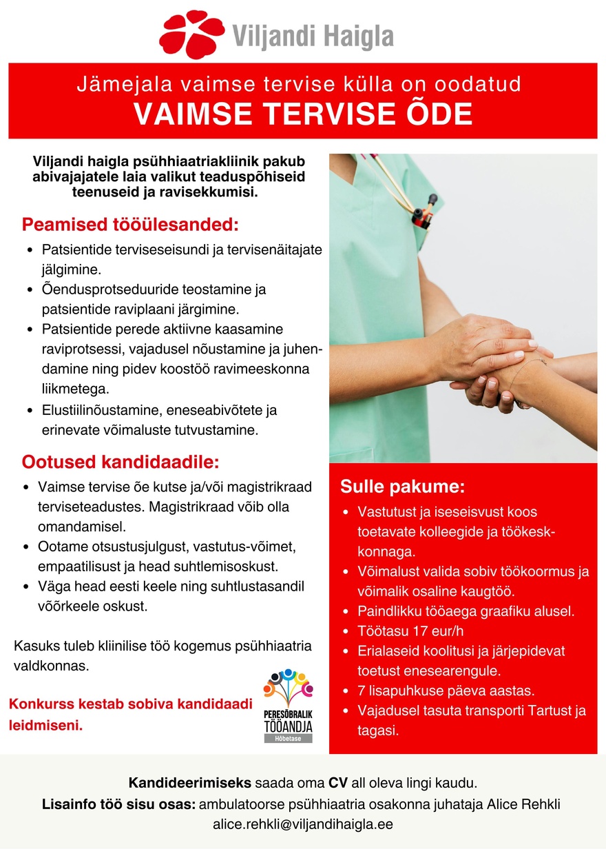 SA Viljandi Haigla Vaimse tervise õde