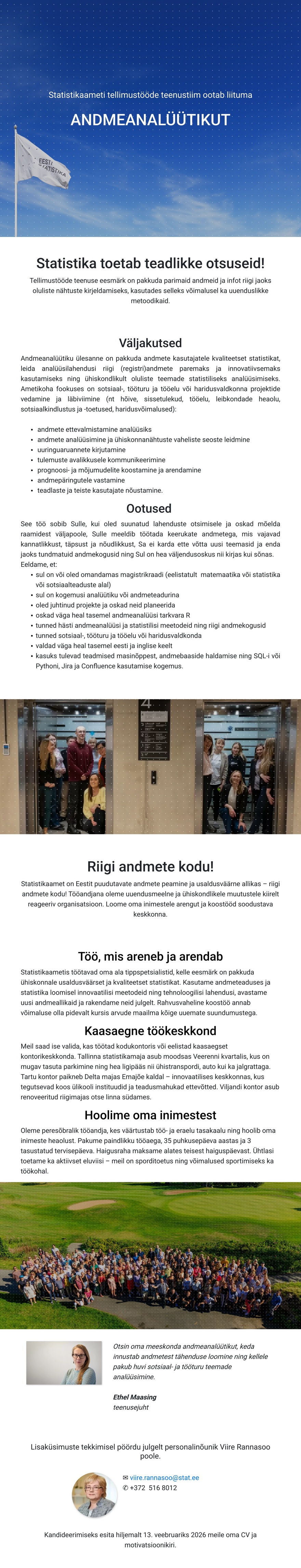 Statistikaamet Andmeanalüütik