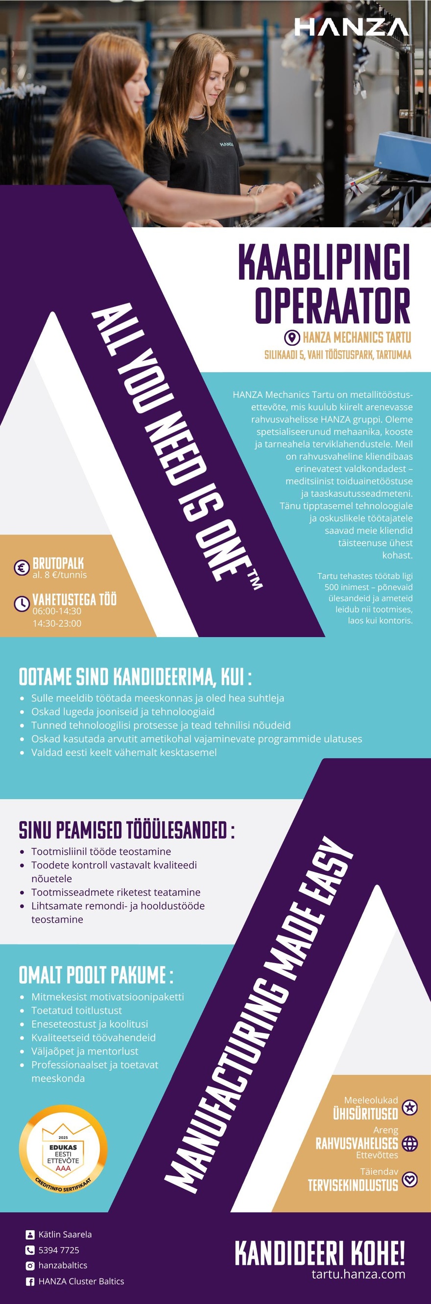 HANZA Mechanics  Tartu AS Kaablipingi operaator