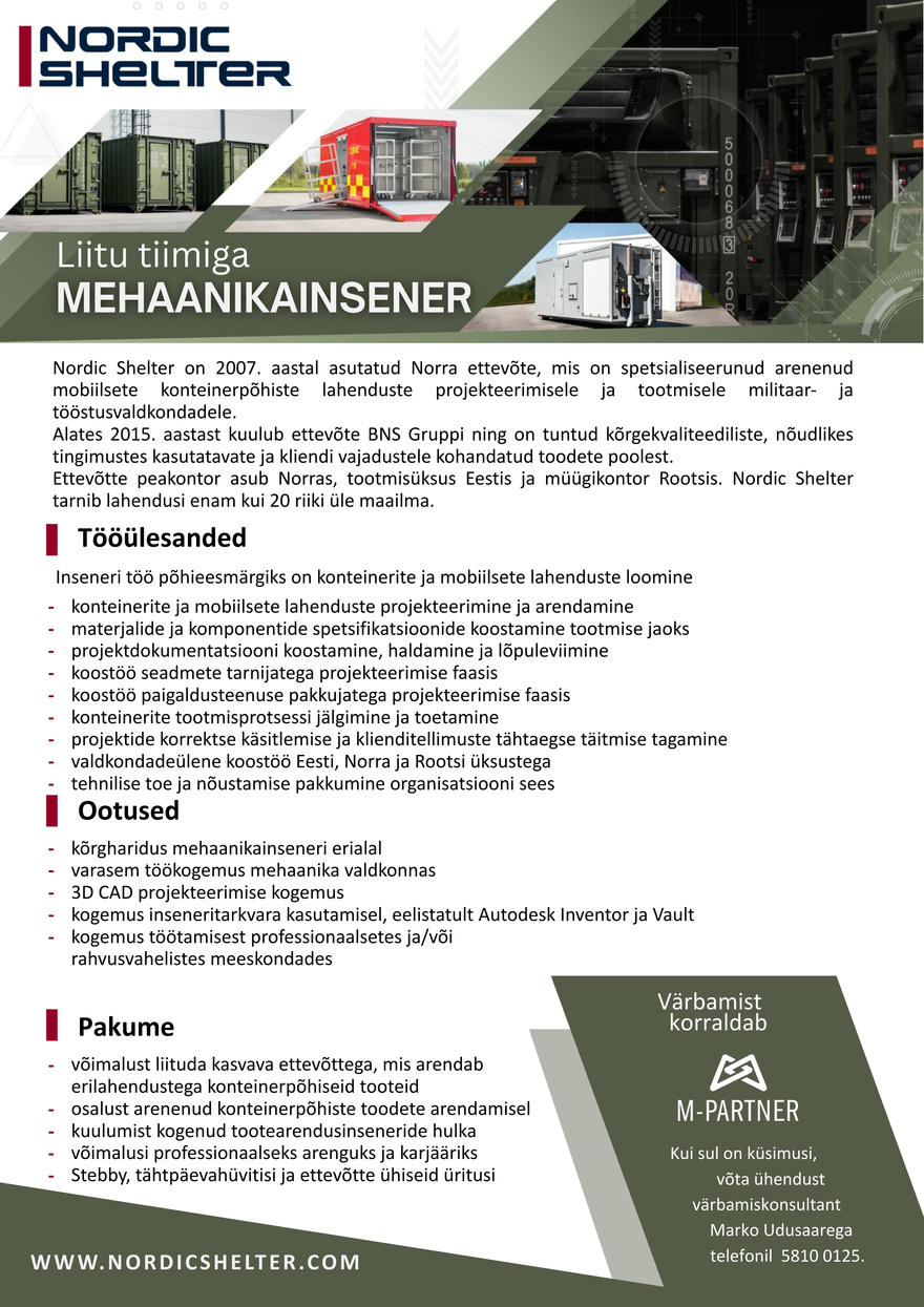 M-Partner HR Mehaanikainsener