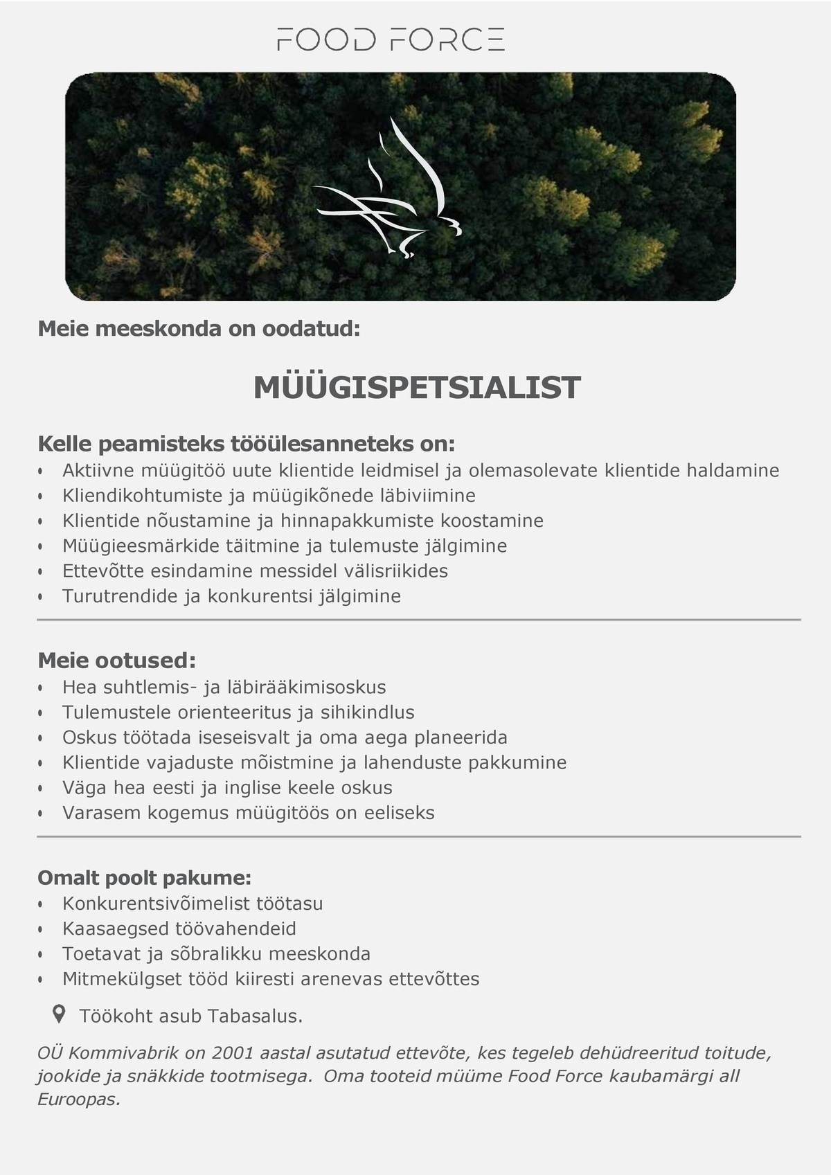 Kommivabrik OÜ Müügispetsialist