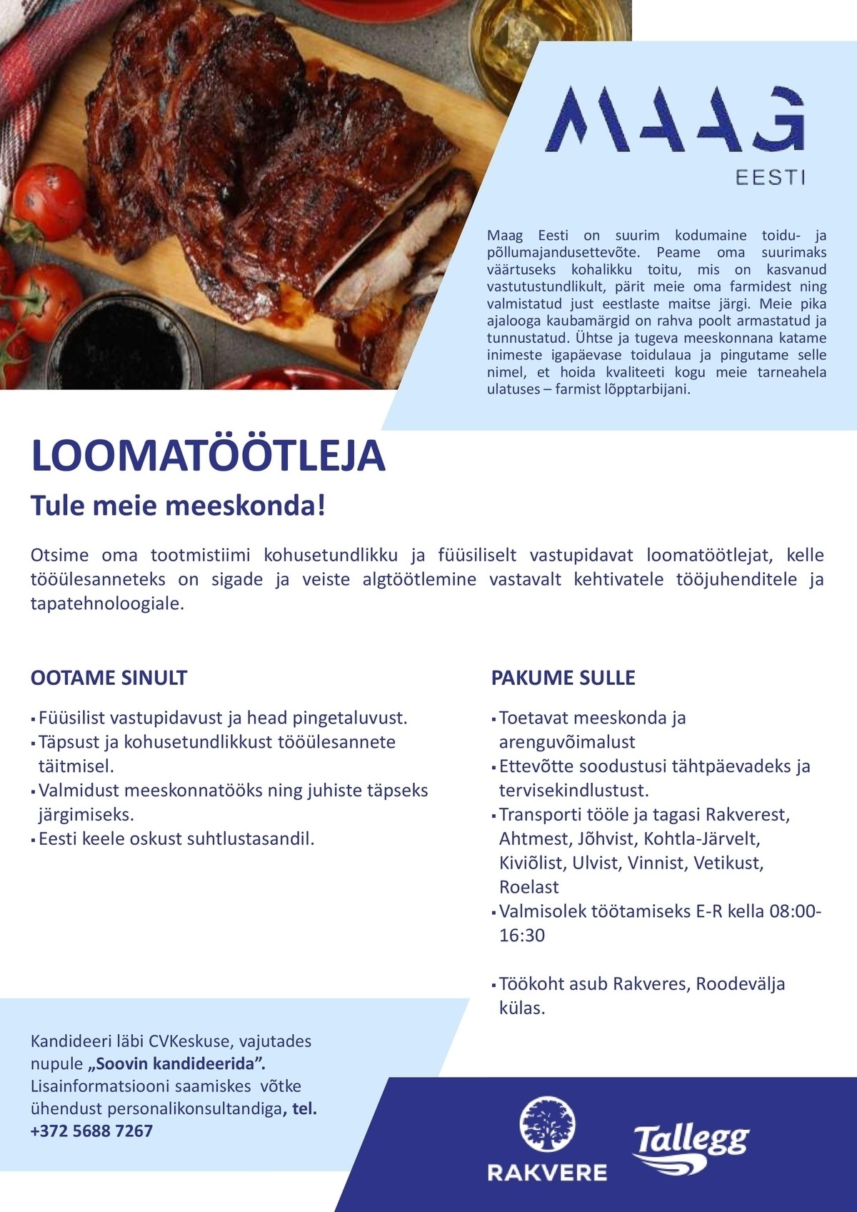 Maag Eesti AS Loomatöötleja