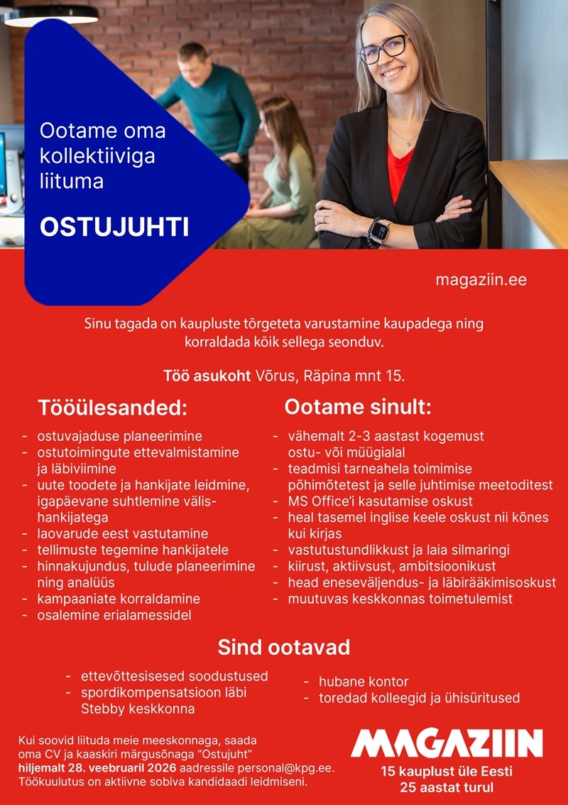 KPG Kaubanduse OÜ OSTUJUHT Magaziin