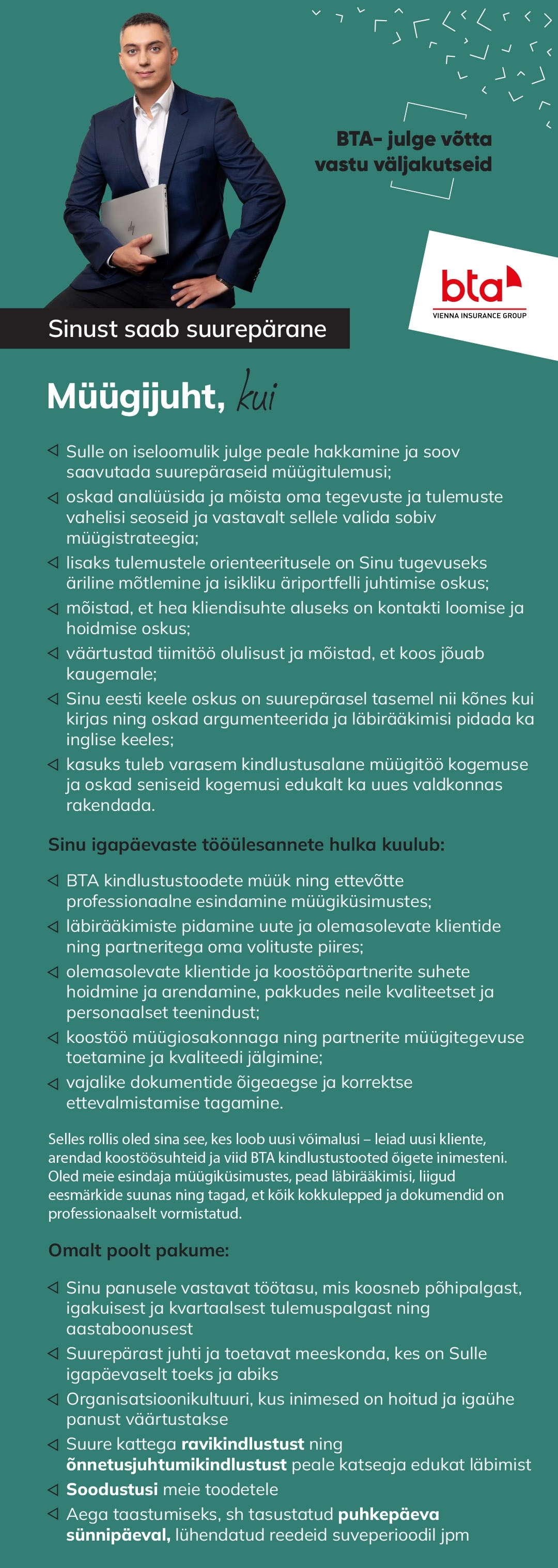 AAS BTA BALTIC INSURANCE COMPANY EESTI FILIAAL Müügijuht