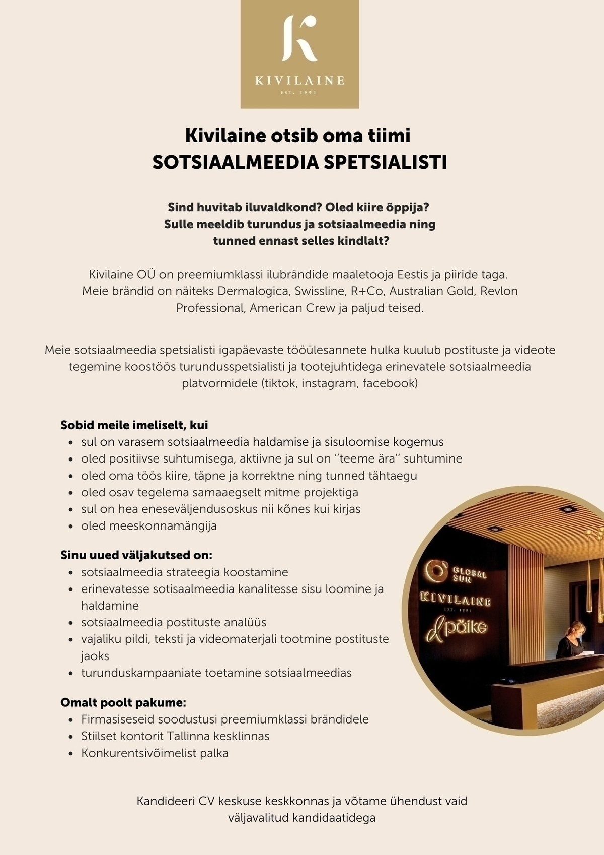 Kivilaine OÜ Sotsiaalmeedia spetsialist