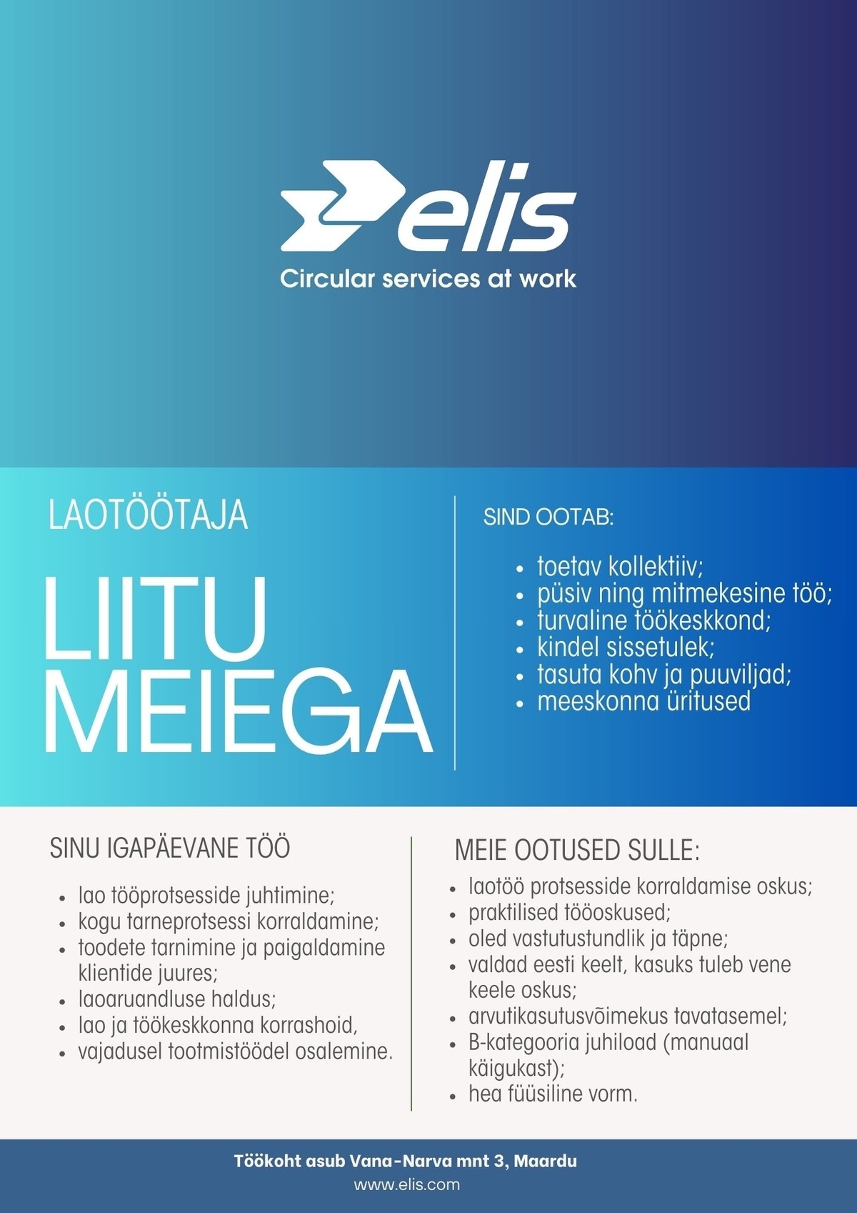 Elis Textile Service AS Laotöötaja