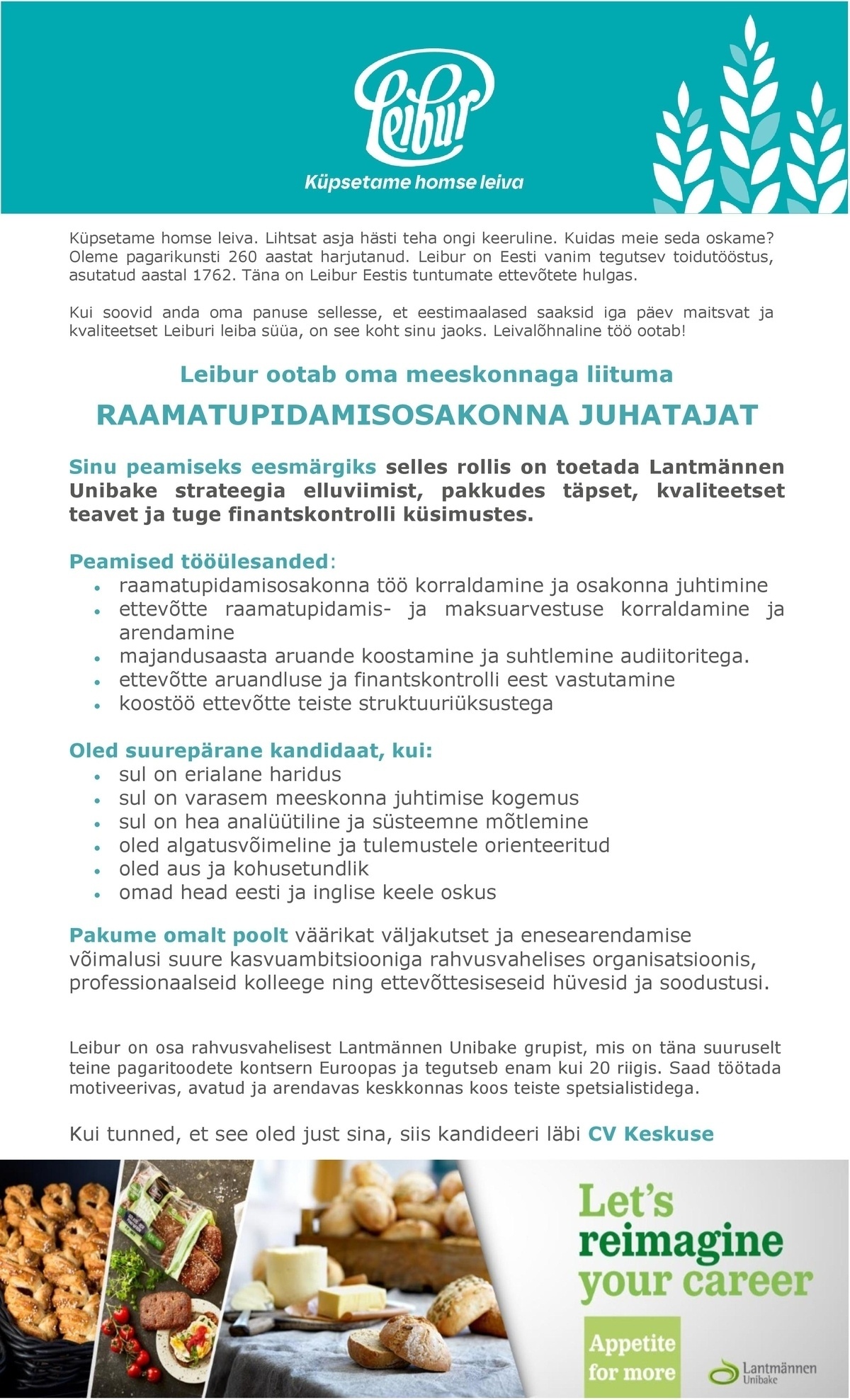 Leibur AS AS Leibur – RAAMATUPIDAMISOSAKONNA JUHATAJA