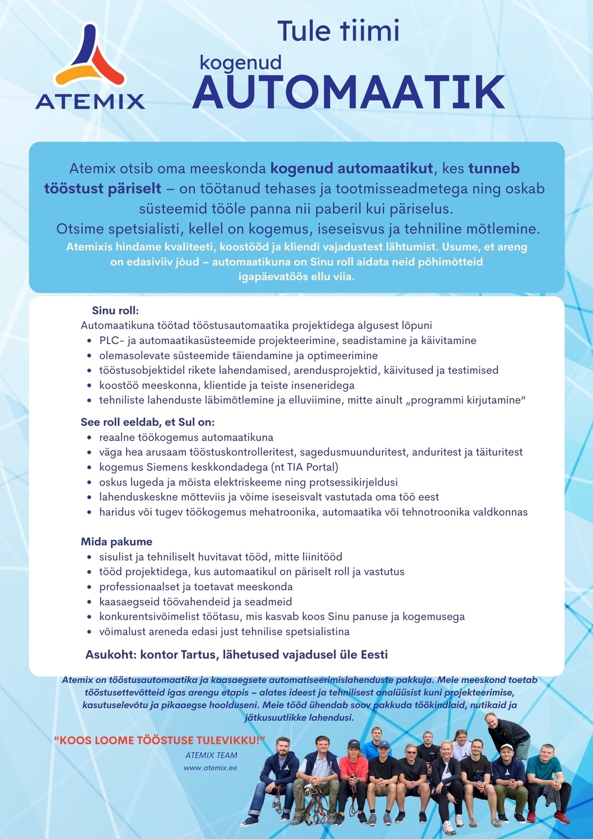 ATEMIX TÖÖSTUSAUTOMAATIKA OÜ Automaatik