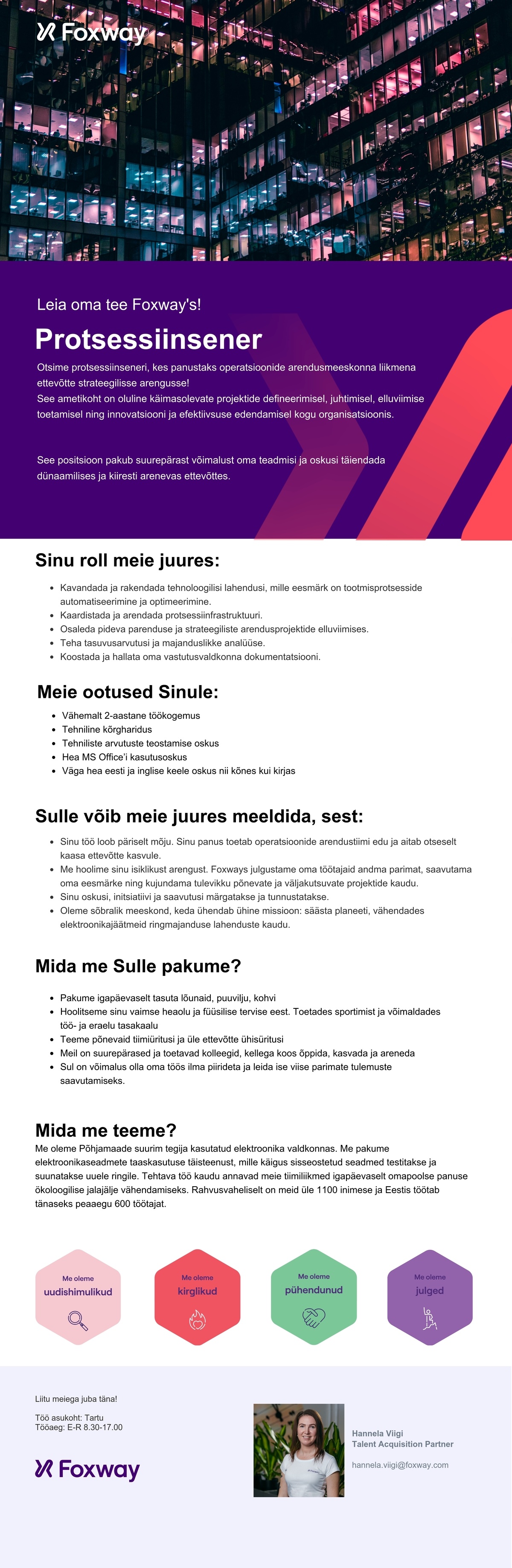 Foxway OÜ Protsessiinsener