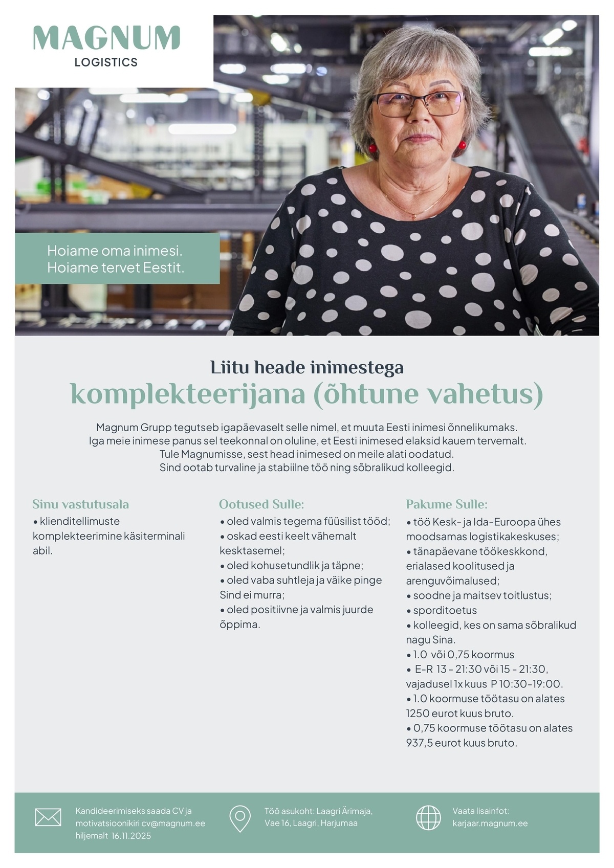 Magnum Logistics OÜ Komplekteerija (õhtune vahetus)