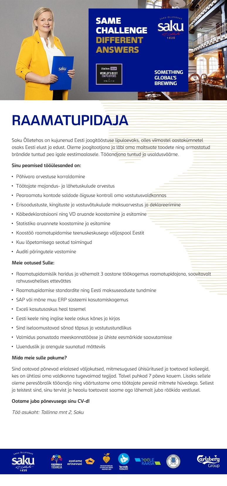 Saku Õlletehase AS Raamatupidaja