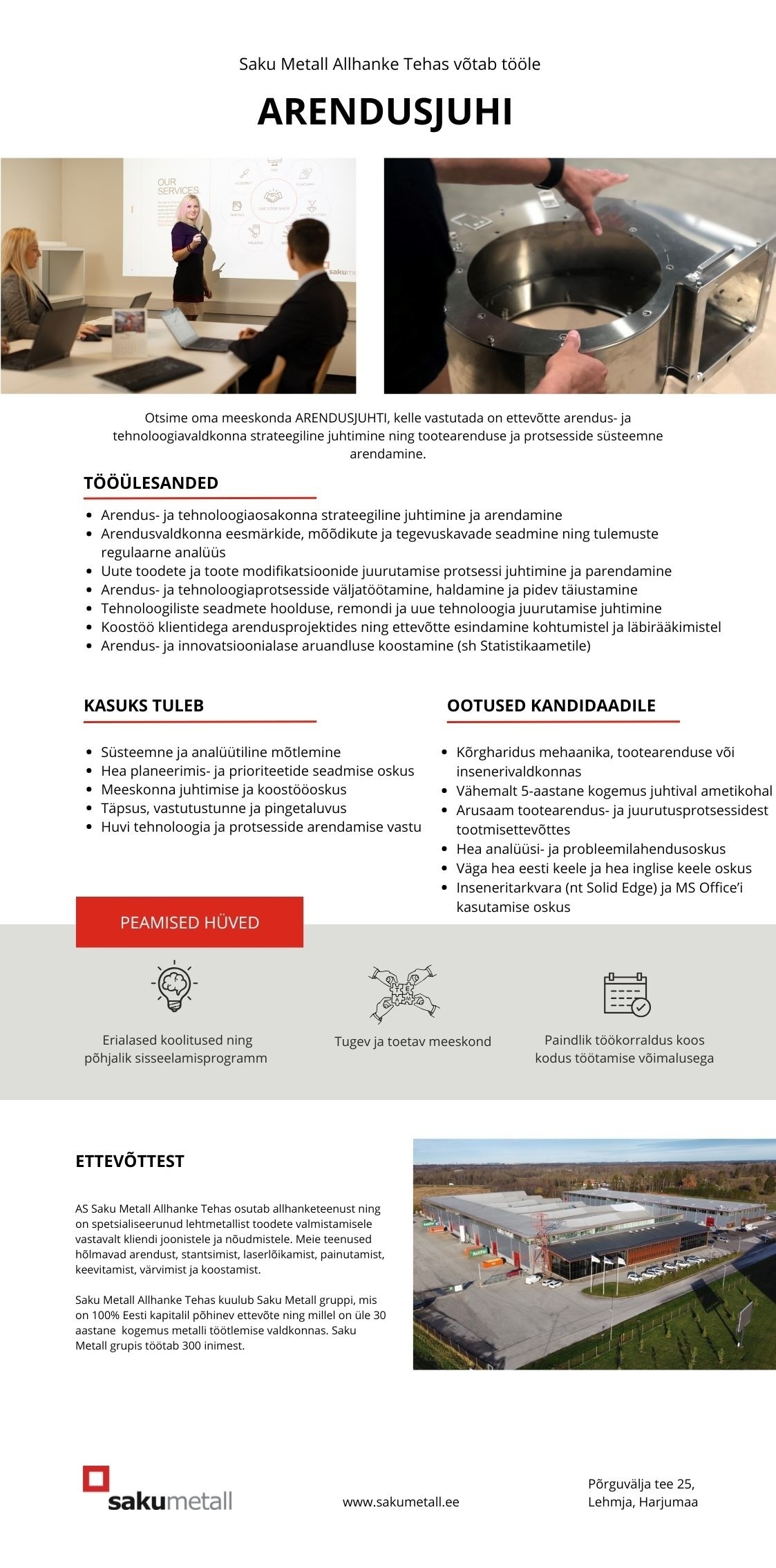 Saku Metall Allhanke Tehas AS Arendusjuht