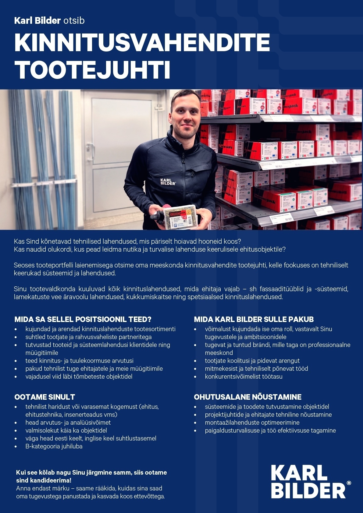 Karl Bilder OÜ Kinnitusvahendite tootejuht