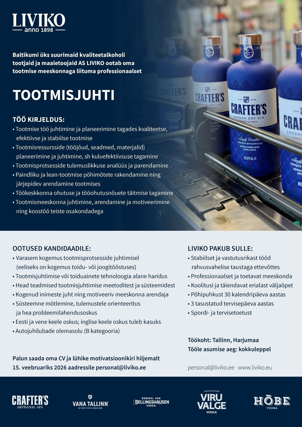 Liviko AS Tootmisjuht