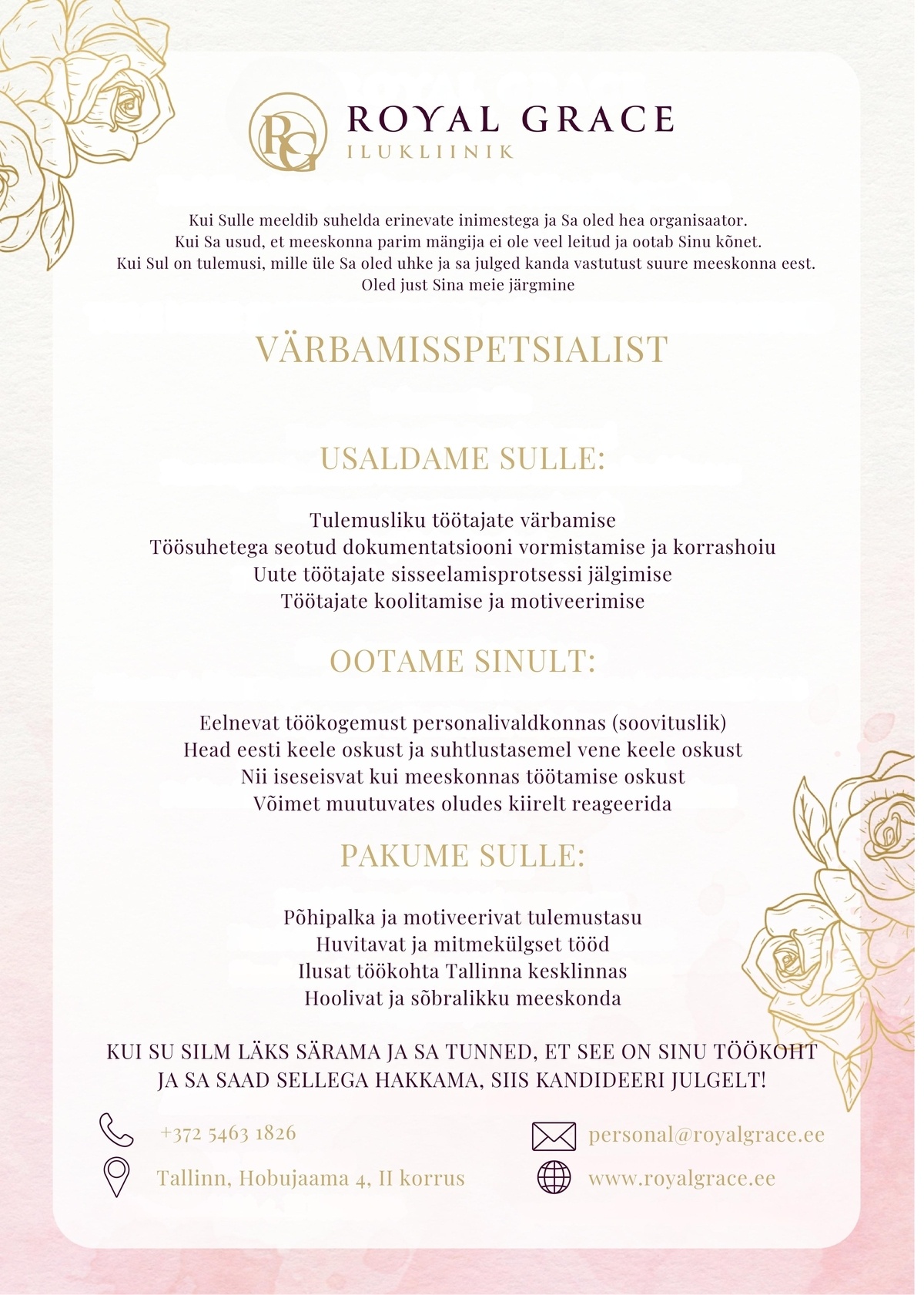 RIGRADO OÜ Värbamisspetsialist