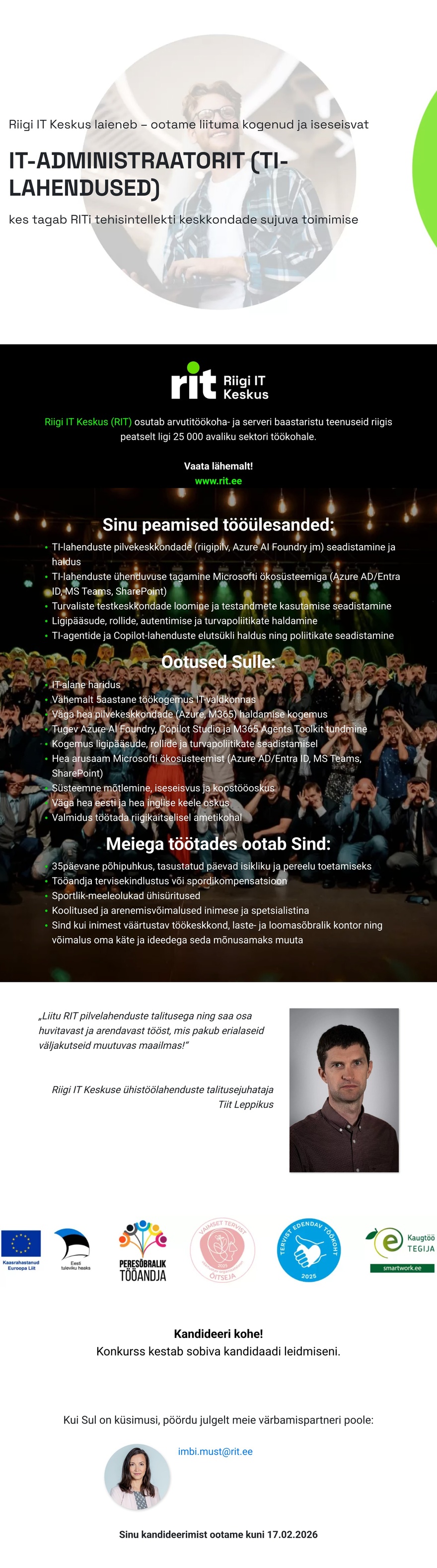 Riigi IT Keskus IT-administraator (TI-lahendused)