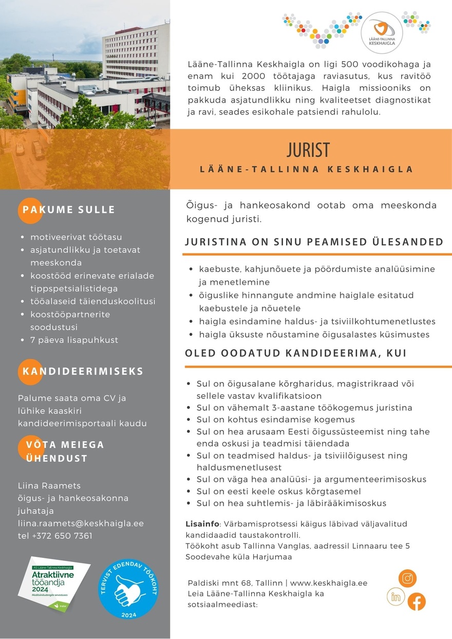 Lääne-Tallinna Keskhaigla Jurist