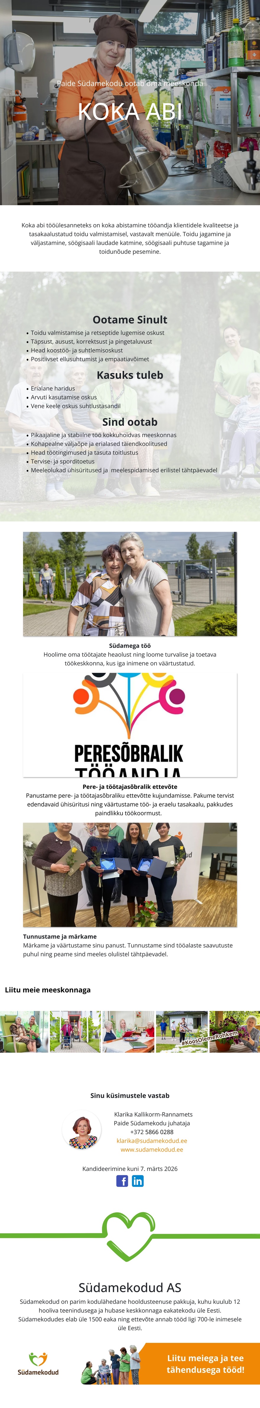 Paide Südamekodu OÜ Koka abi Paide Südamekodusse