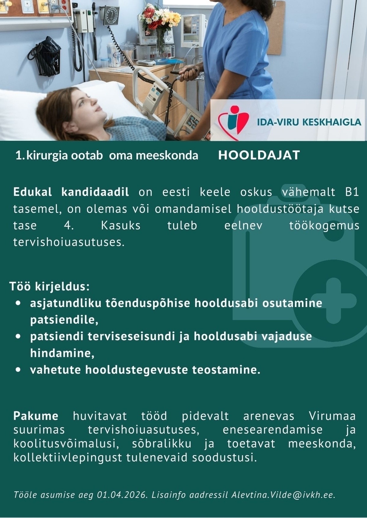 Ida-Viru Keskhaigla SA Hooldaja 1. kirurgia osakonda