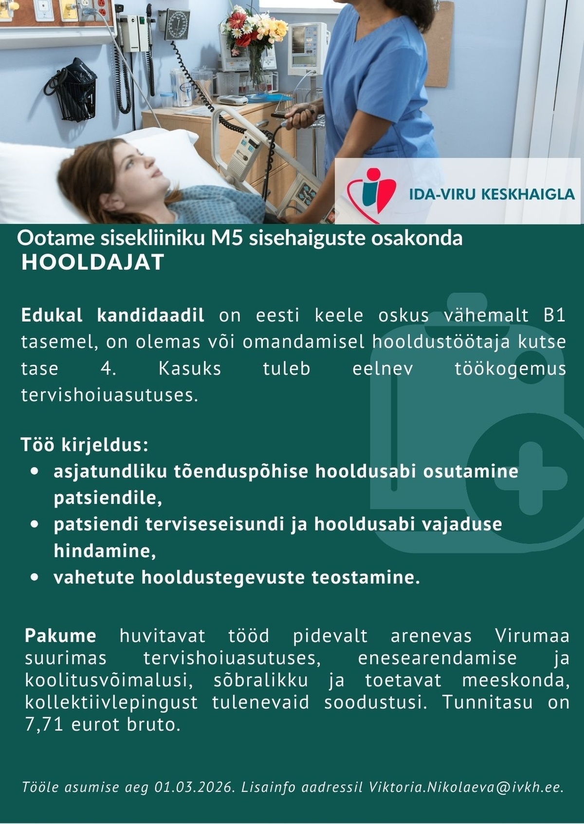 Ida-Viru Keskhaigla SA Hooldaja sisekliiniku M5 sisehaiguste osakonda