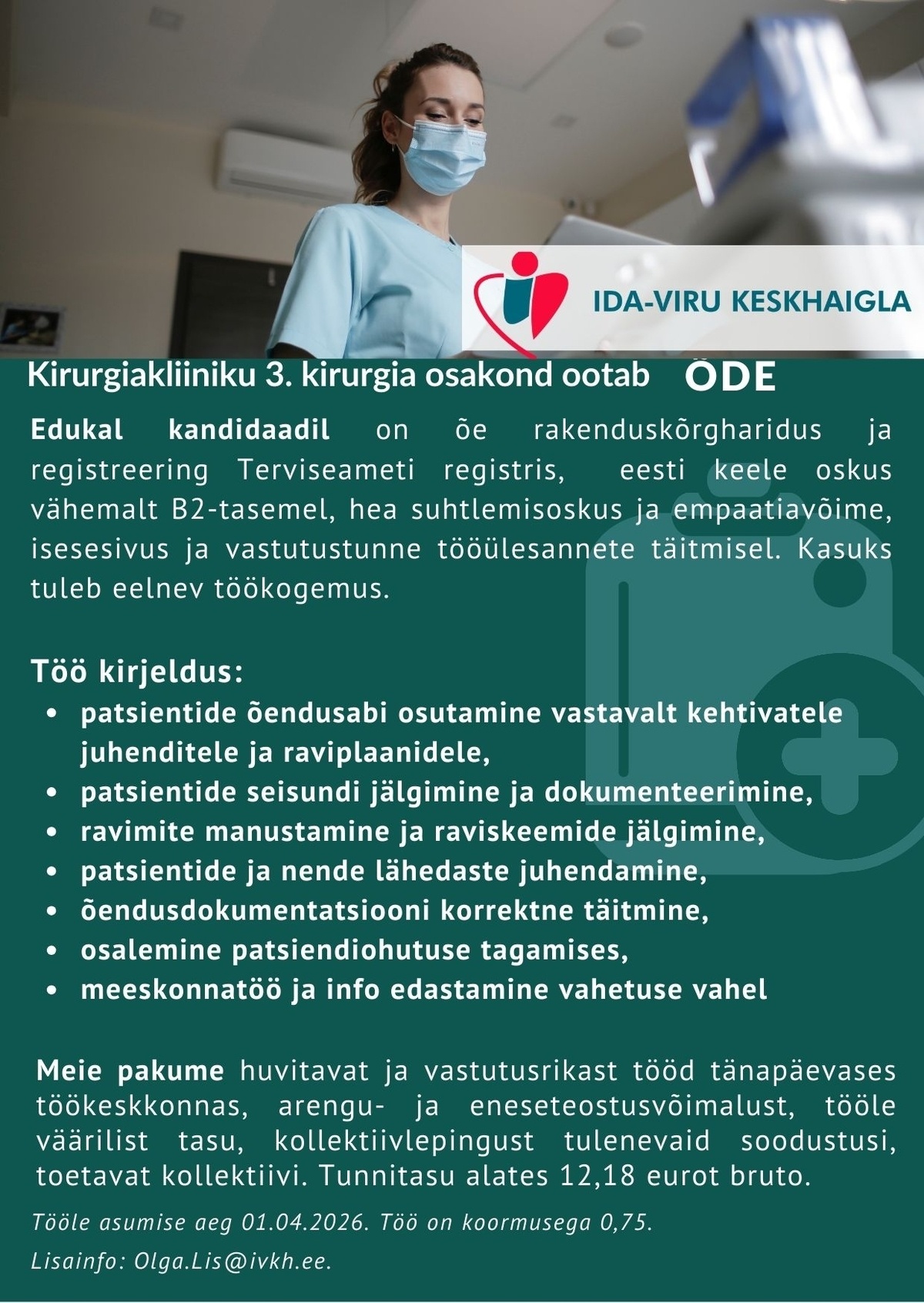 Ida-Viru Keskhaigla SA Õde 3. kirurgia osakonda