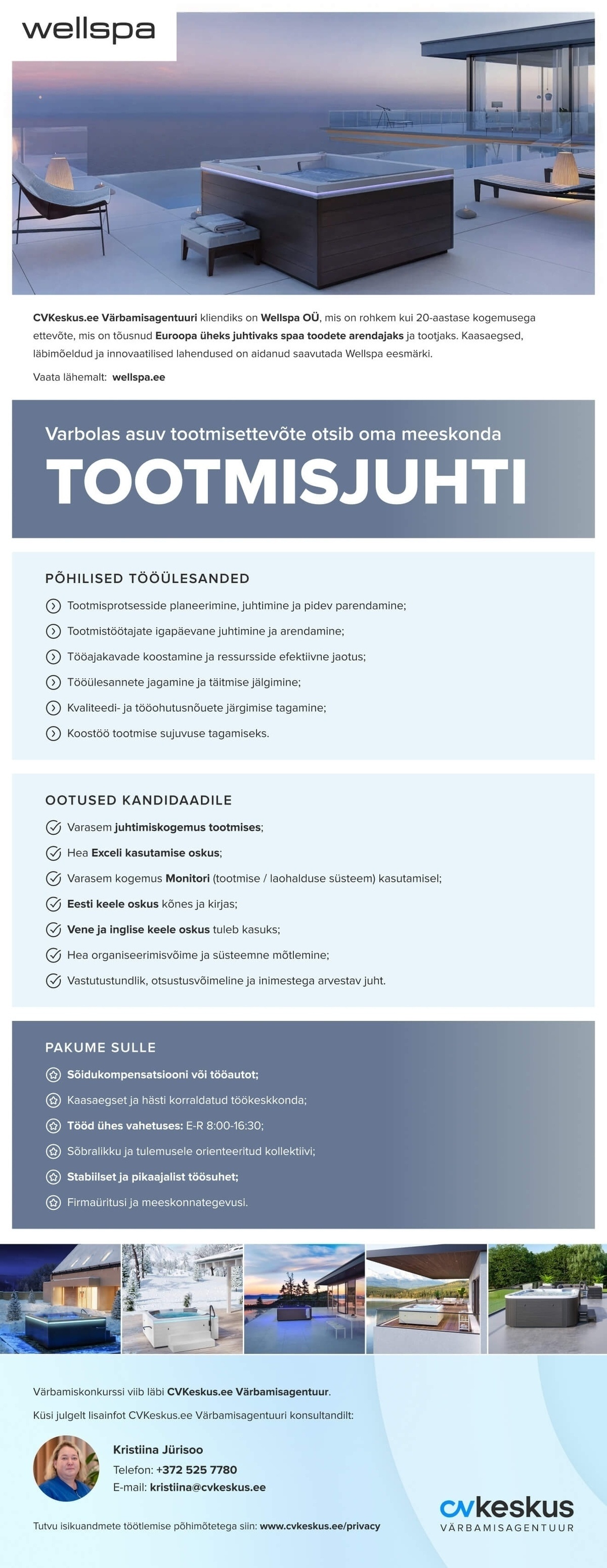 Wellspa OÜ TOOTMISJUHT