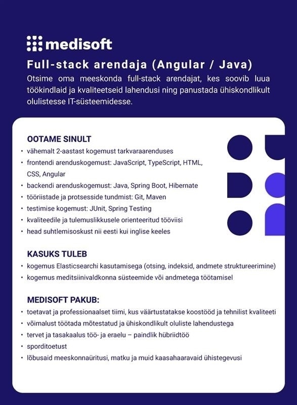 Medisoft AS Tarkvaraarendaja