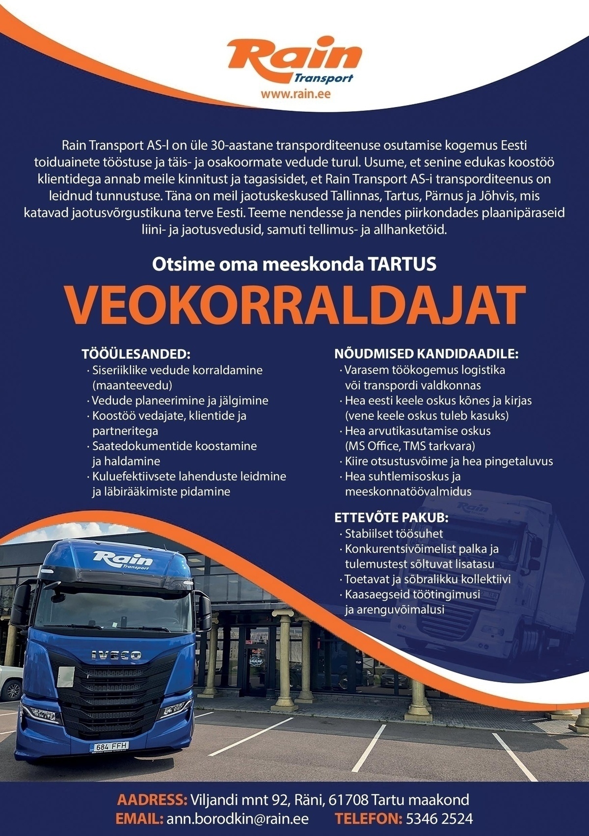 Rain Transport AS Logistik