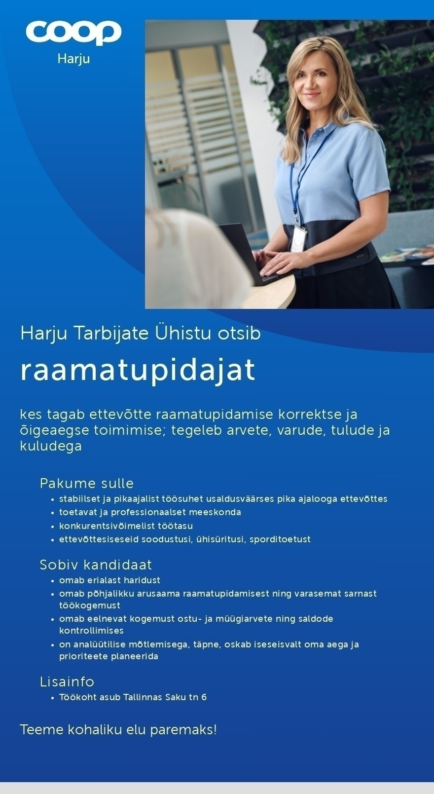 Harju Tarbijate Ühistu (Coop Harju) Raamatupidaja