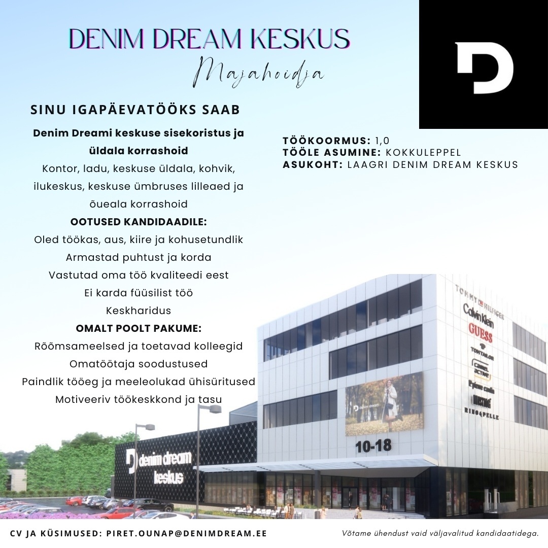 Põldma Kaubanduse AS Majahoidja Denim Dream Keskus