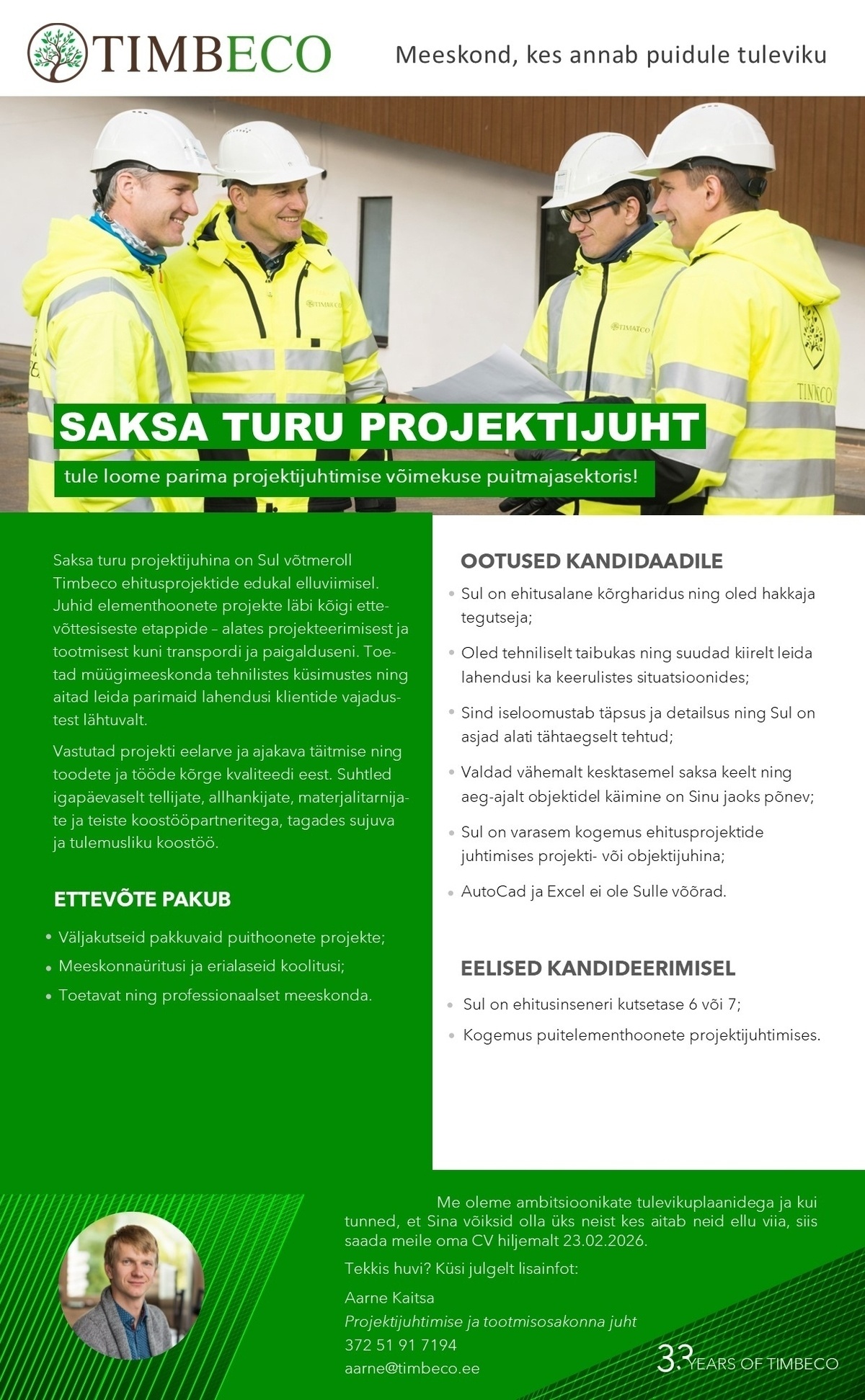 TIMBECO WOODHOUSE OÜ Saksa turu projektijuht