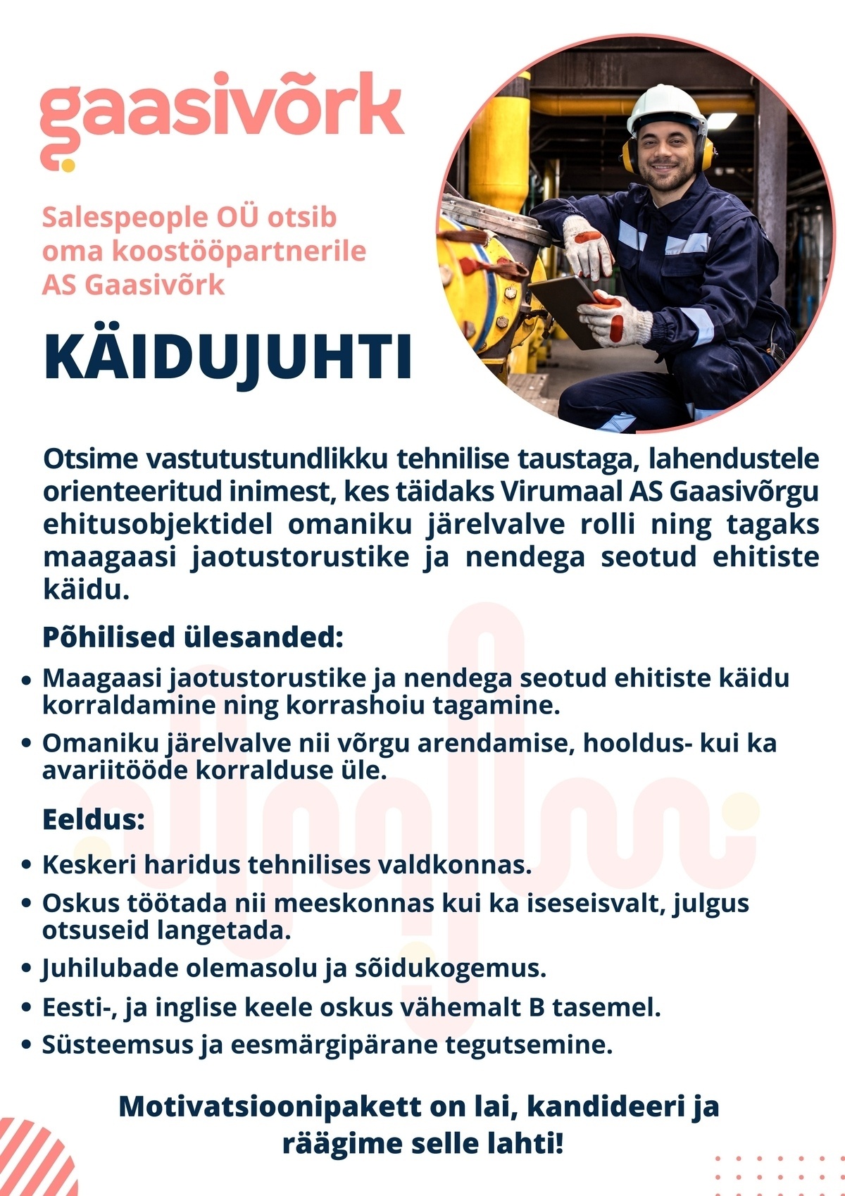 Salespeople OÜ AS Gaasivõrk Käidujuht