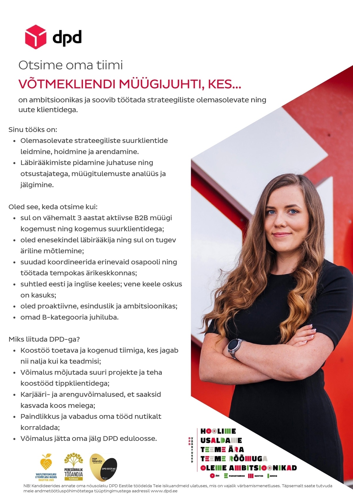 DPD Eesti AS Võtmekliendi müügijuht