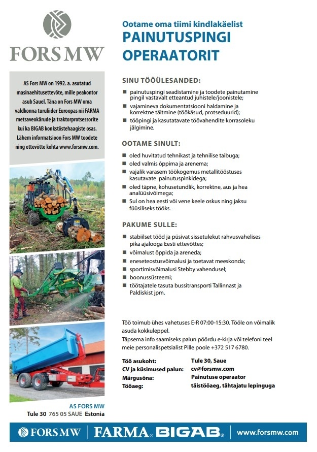 Fors MW AS Painutuspingi operaator