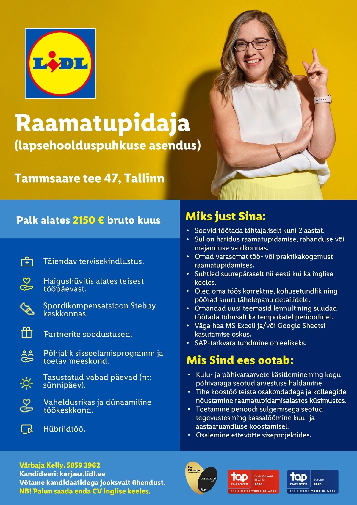 Lidl Eesti OÜ Raamatupidaja (lapsehoolduspuhkuse asendus)