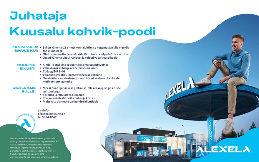 AS Alexela Juhataja Kuusalu kohvik-poodi