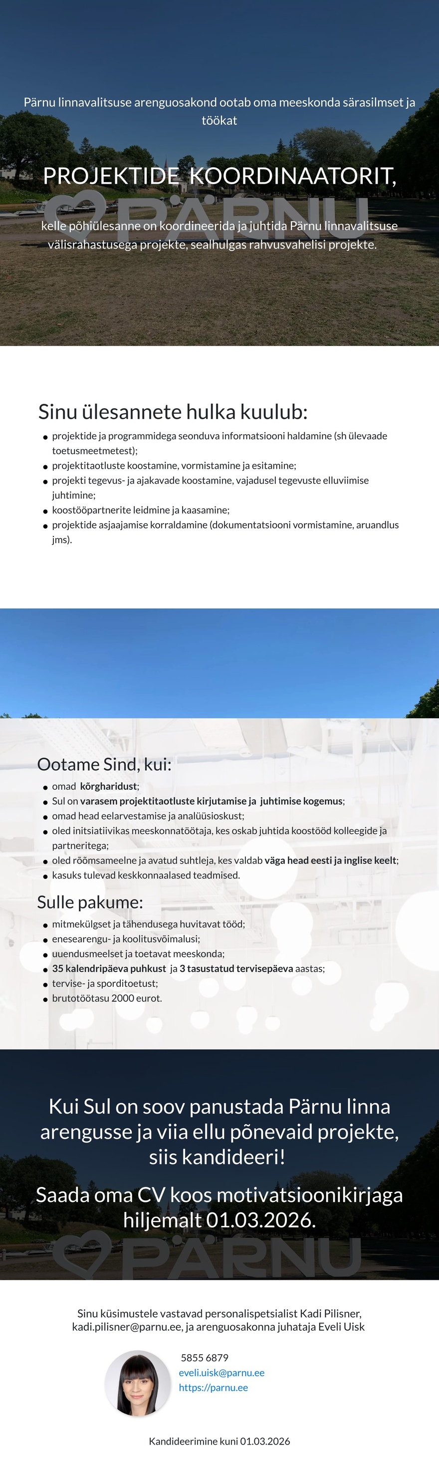 Pärnu Linnavalitsus Projektide koordinaator