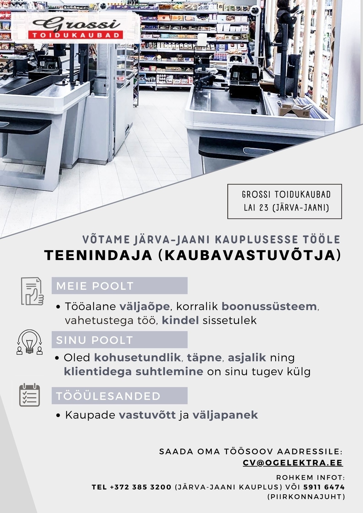 OG Elektra AS Teenindaja (Kaubavastuvõtja) Järva-Jaani