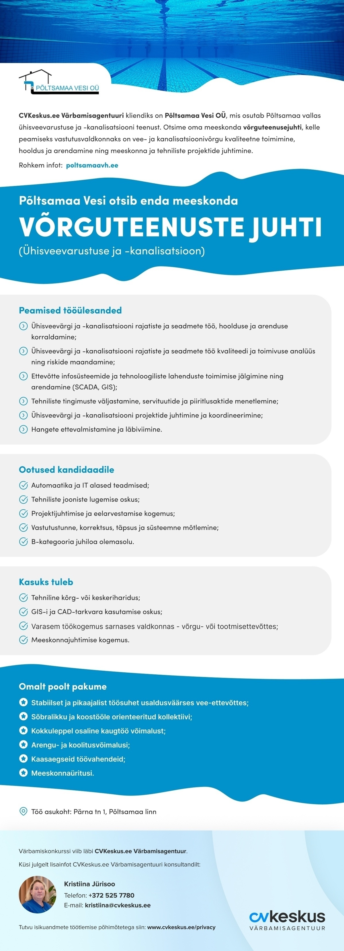 Põltsamaa Vesi OÜ VÕRGUTEENUSTE JUHT