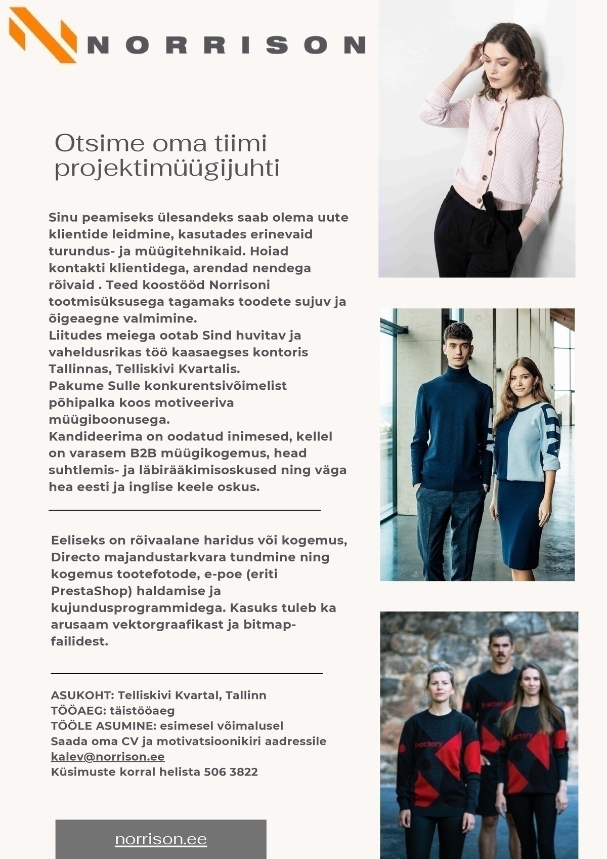 Norrison OÜ Rõivaste projektimüügijuht